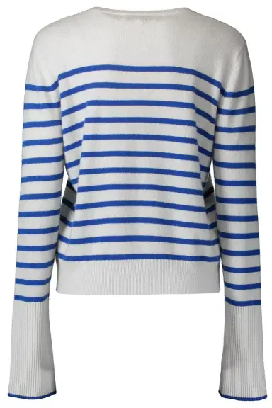 La Ligne Striped Lean Lines Cardigan - Cream Cobalt | Thumbnail 8
