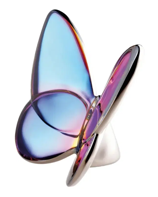 Baccarat 2.5" Lucky Crystal Blue Scarabee Butterfly