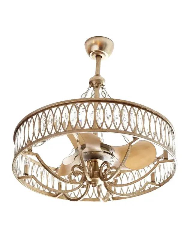 John-Richard Collection Crystal 8-Light Pendant with Fan