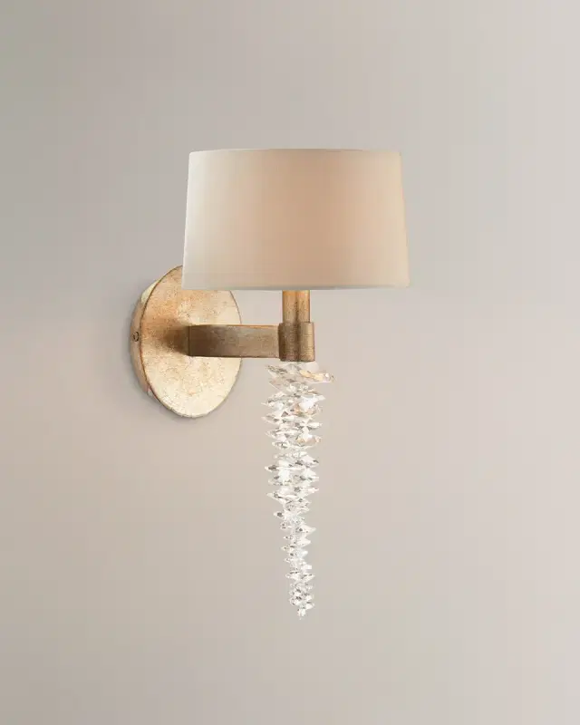 John-Richard Collection Cascading Crystal Waterfall 14" Sconce