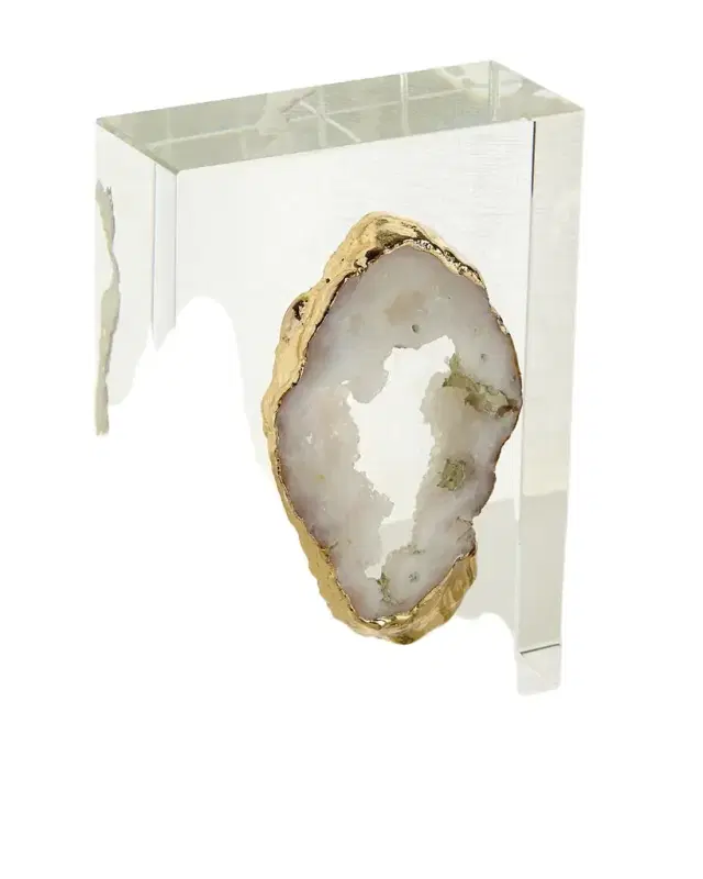 John-Richard Collection White Geode on Crystal