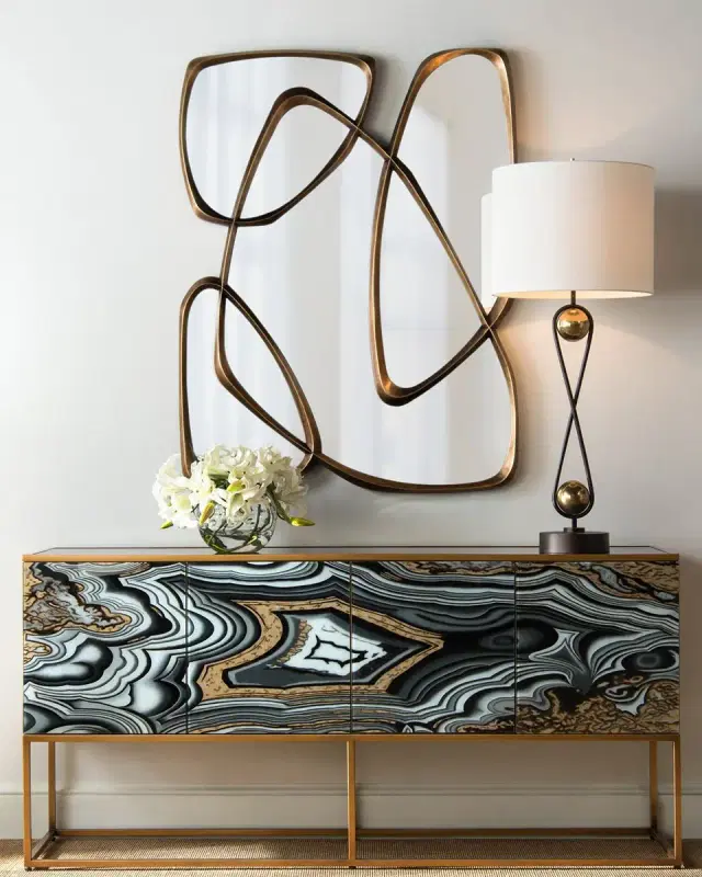 John-Richard Collection Nicola Painted-Agate Console