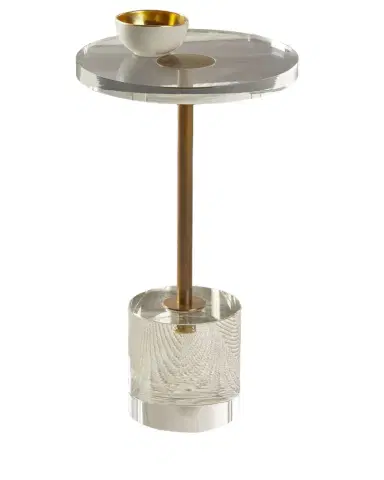 John-Richard Collection Brass and Acrylic Martini Side Table | Thumbnail 1