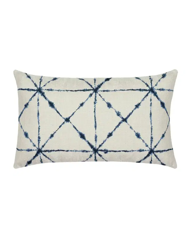 Elaine Smith Trilogy Lumbar Sunbrella Pillow, Indigo