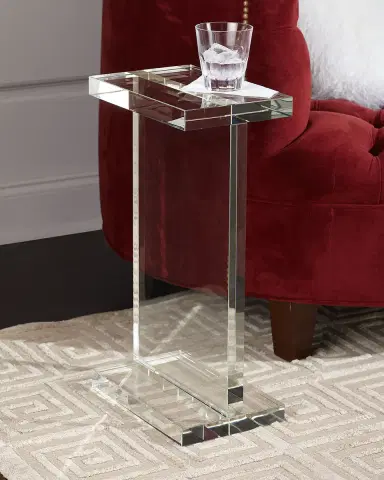 John-Richard Collection Rectangle Crystal Martini Table | Thumbnail 2