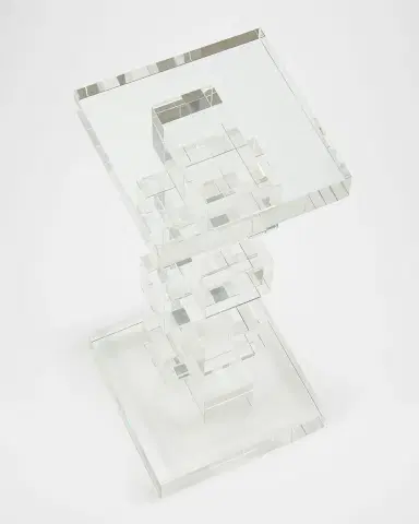 John-Richard Collection Petite Duchess Crystal Cube Side Table | Thumbnail 2