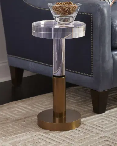 John-Richard Collection Crystal and Brass Martini Side Table | Thumbnail 2