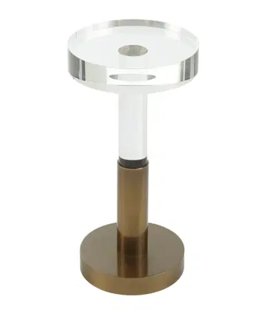 John-Richard Collection Crystal and Brass Martini Side Table | Thumbnail 1