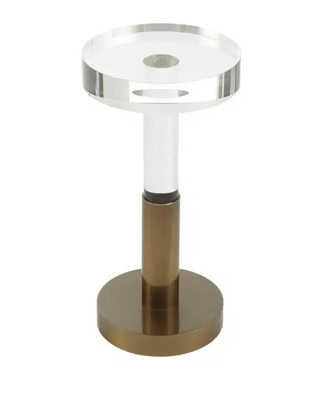 John-Richard Collection Crystal and Brass Martini Side Table