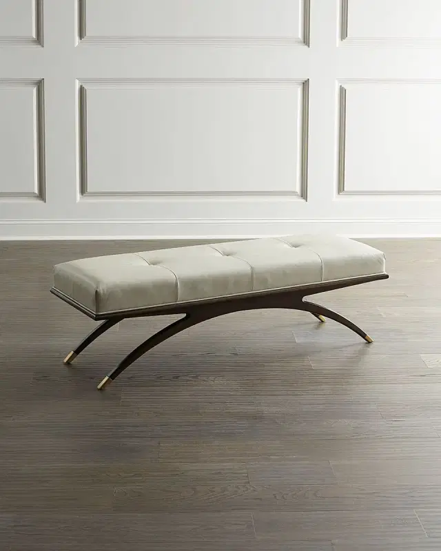 Euclidean Leather Bench
