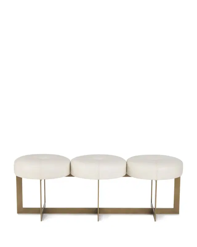 John-Richard Collection Leather Button Bench