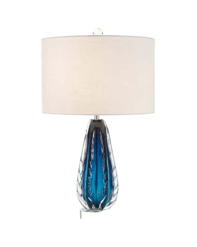 Amalfi Blue & Clear Glass Table Lamp