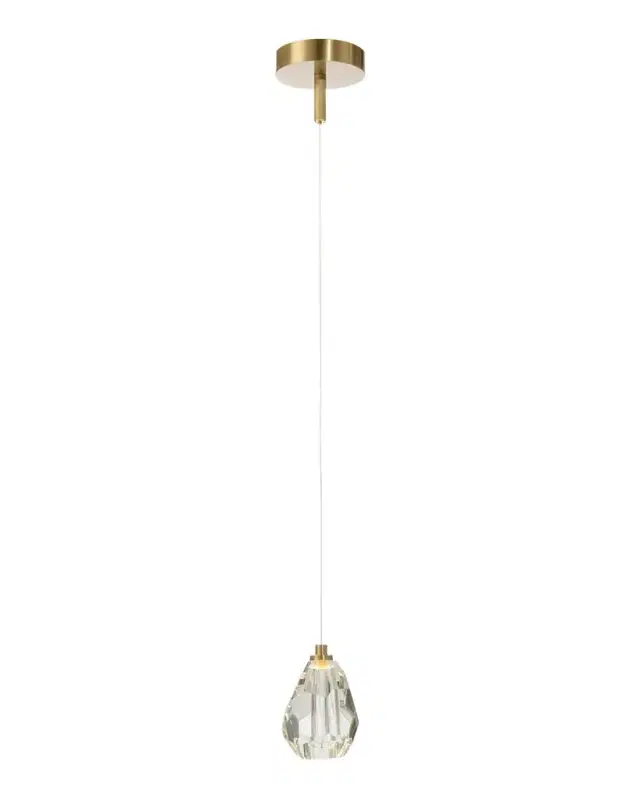 John-Richard Collection Faceted Chunk Crystal Single-Light Pendant