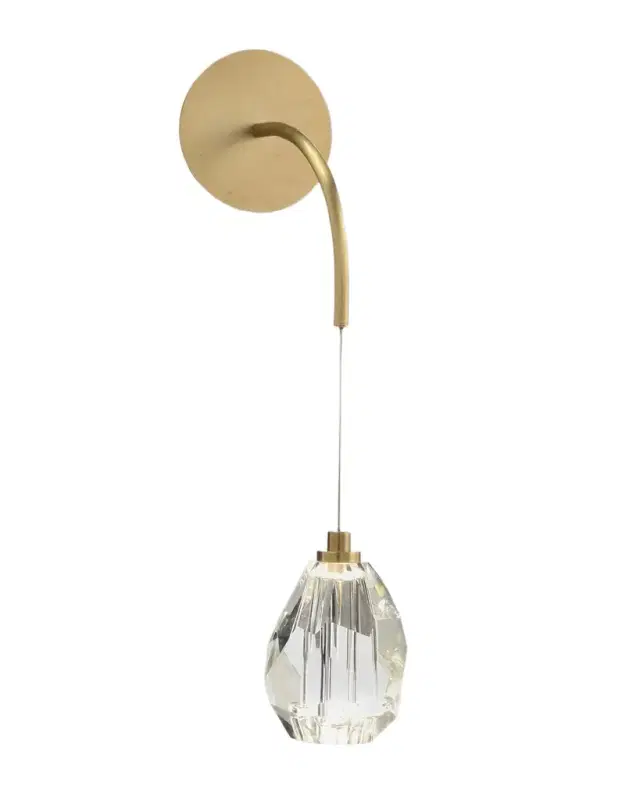 John-Richard Collection Faceted Cut Crystal Single Light Sconce