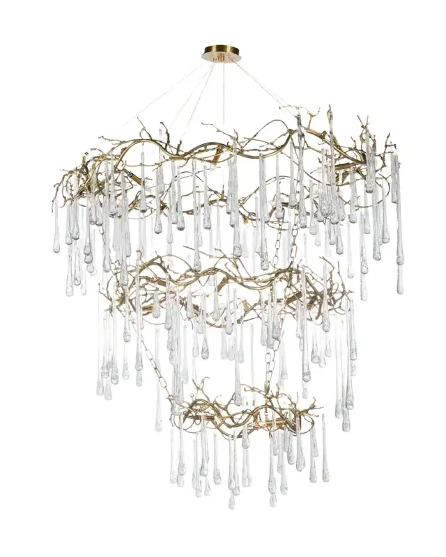 John-Richard Collection 72.5"T x 56"Dia. Branched Crystal 20-Light Chandelier