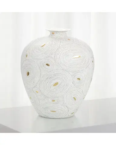 John-Richard Collection White Porcelain Vase with Gold | Thumbnail 2