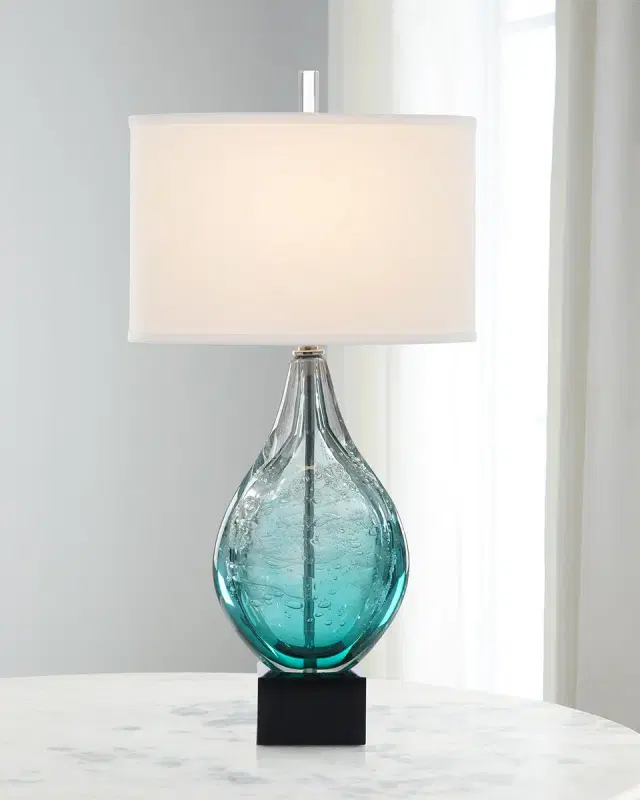 Light Azure Art Glass Lamp