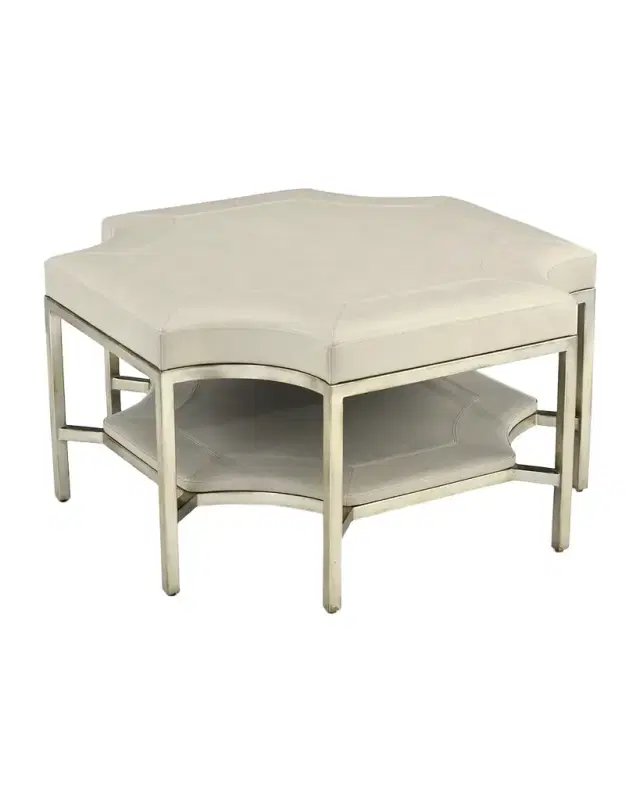 John-Richard Collection Parkdale Leather Ottoman