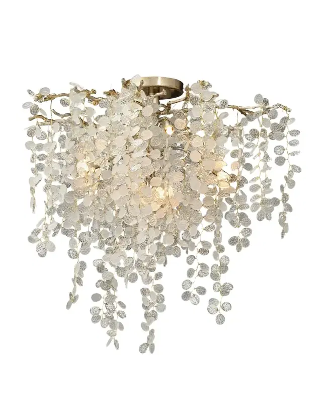 John-Richard Collection Shiro Noda Five-Light Flush Chandelier, 10.5"T x 25"D