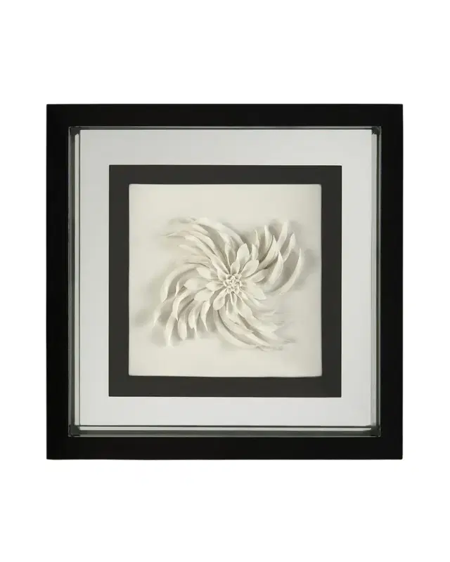 John-Richard Collection "Black & White Porcelain Flower I" Wall Art