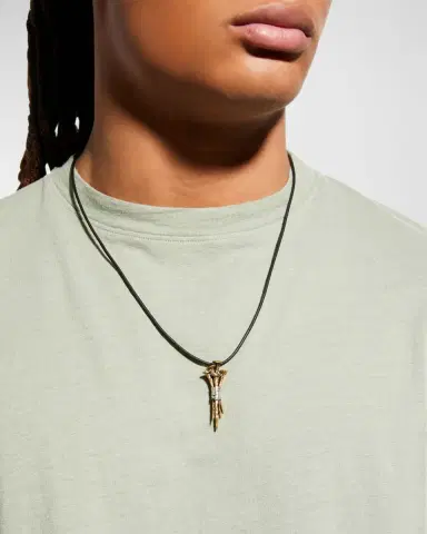 John Varvatos Men's Distressed Nails Cluster Pendant Necklace | Thumbnail 2