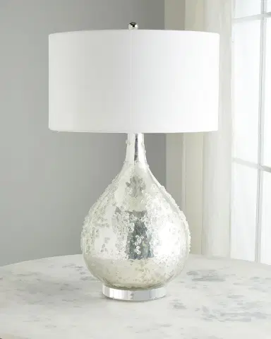 John-Richard Collection Silver Glass Table Lamp | Thumbnail 1