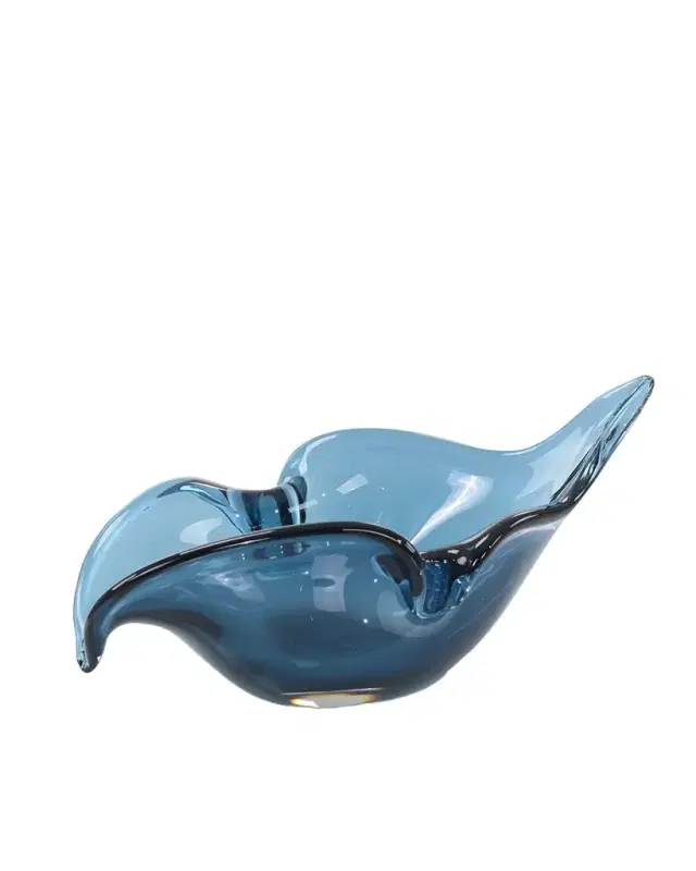 John-Richard Collection Handblown Abstract Sapphire Glass Bowl