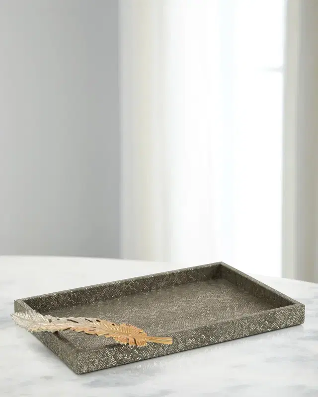 John-Richard Collection Feathered Vegan Snakeskin Tray