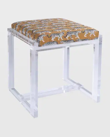 Port 68 Glencoe Lucite Bench, Prowling Khaki (Leopard Pattern) | Thumbnail 2 Port 68 Glencoe Lucite Bench, Prowling Khaki (Leopard Pattern) | Thumbnail 2