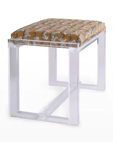 Port 68 Glencoe Lucite Bench, Prowling Khaki (Leopard Pattern) | Thumbnail 3 Port 68 Glencoe Lucite Bench, Prowling Khaki (Leopard Pattern) | Thumbnail 3