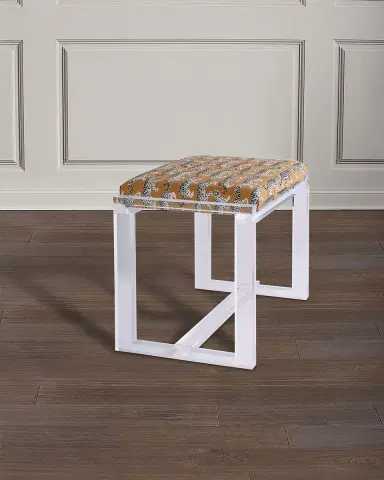 Port 68 Glencoe Lucite Bench, Prowling Khaki (Leopard Pattern) | Thumbnail 4 Port 68 Glencoe Lucite Bench, Prowling Khaki (Leopard Pattern) | Thumbnail 4