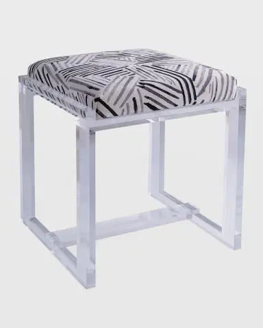 Port 68 Glencoe Lucite Bench, Glacometti (Geometric Pattern) | Thumbnail 2 Port 68 Glencoe Lucite Bench, Glacometti (Geometric Pattern) | Thumbnail 2
