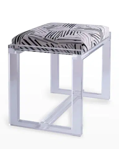 Port 68 Glencoe Lucite Bench, Glacometti (Geometric Pattern) | Thumbnail 3 Port 68 Glencoe Lucite Bench, Glacometti (Geometric Pattern) | Thumbnail 3