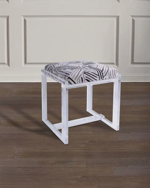 Port 68 Glencoe Lucite Bench, Glacometti (Geometric Pattern)