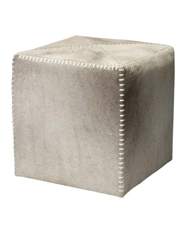 Jamie Young Hobson Grey Hide Ottoman