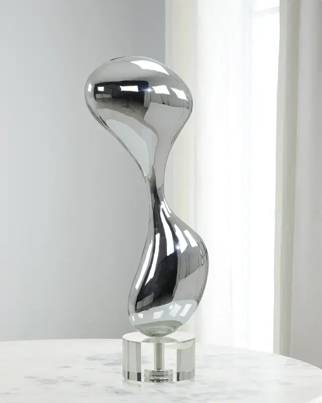 John-Richard Collection Mirror Chrome Stainless Steel Abstract Sculpture
