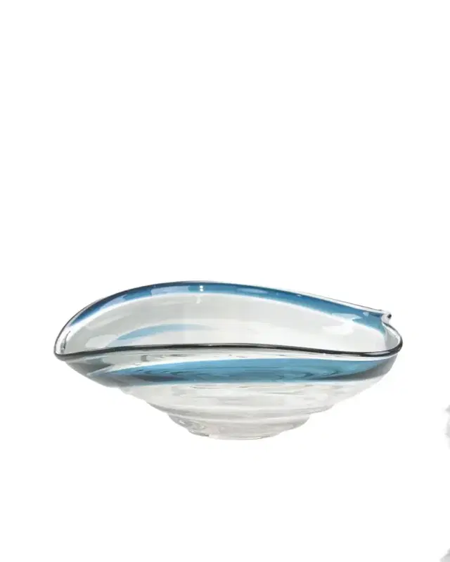 John-Richard Collection Handblown Dark Blue And Grey Glass Bowl