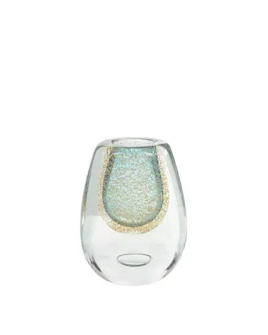 John-Richard Collection Gold-Flecked Blue Handblown Glass Vase III | Thumbnail 1 John-Richard Collection Gold-Flecked Blue Handblown Glass Vase III | Thumbnail 1