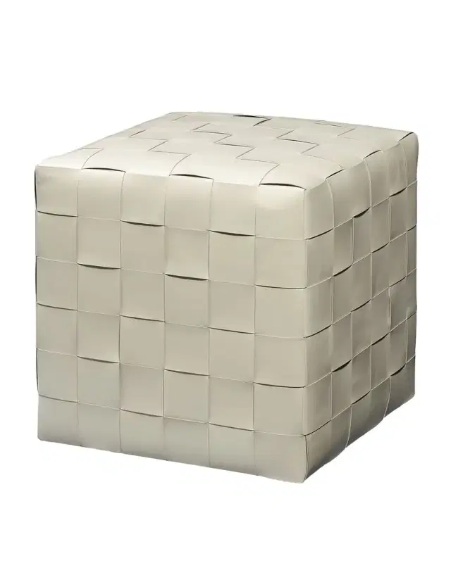 Jamie Young Woven Leather Ottoman