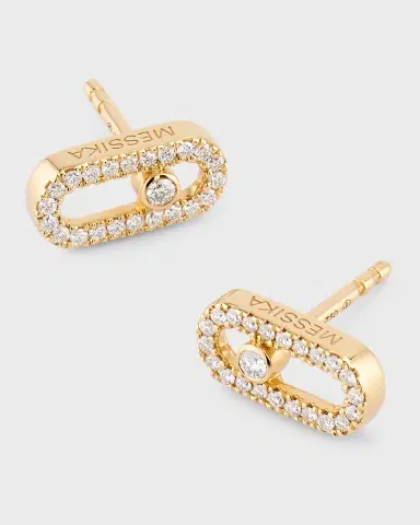 Messika Move Uno 18K Yellow Gold Diamond Stud Earrings | Thumbnail 3 Messika Move Uno 18K Yellow Gold Diamond Stud Earrings | Thumbnail 3