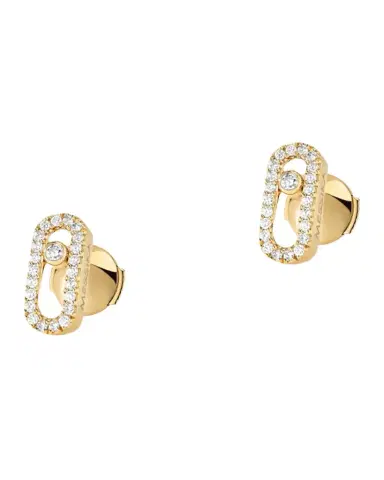 Messika Move Uno 18K Yellow Gold Diamond Stud Earrings | Thumbnail 1 Messika Move Uno 18K Yellow Gold Diamond Stud Earrings | Thumbnail 1