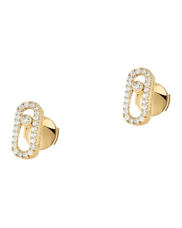 Move Uno 18K Yellow Gold Diamond Stud Earrings