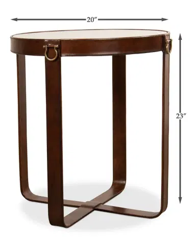 Sarreid Leather Harness Side Table | Thumbnail 3 Sarreid Leather Harness Side Table | Thumbnail 3