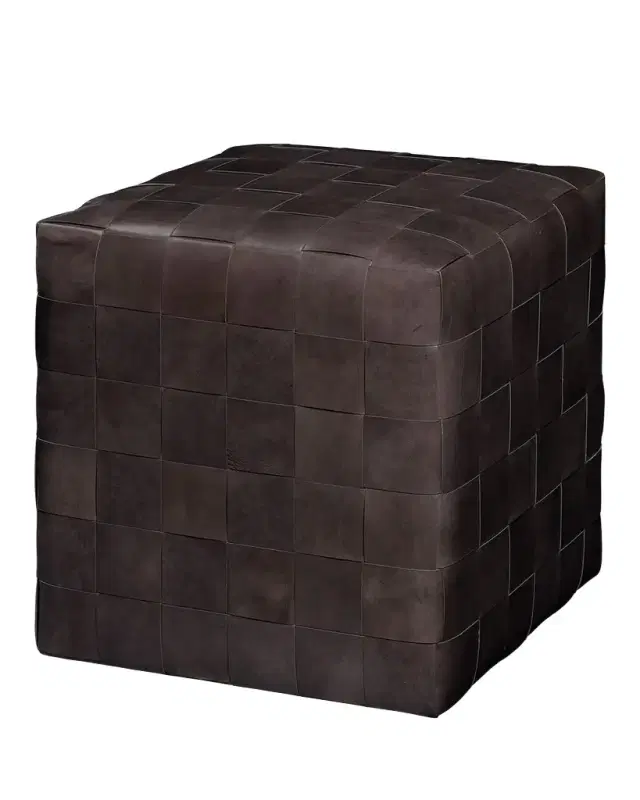 Jamie Young Woven Leather Ottoman