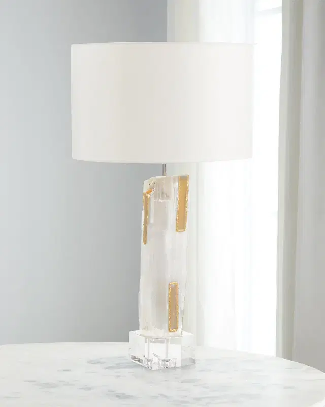 John-Richard Collection Gilded Selenite 32" Table Lamp