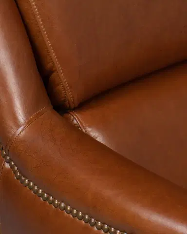 Sarreid Baker Leather Swivel Chair | Thumbnail 6 Sarreid Baker Leather Swivel Chair | Thumbnail 6