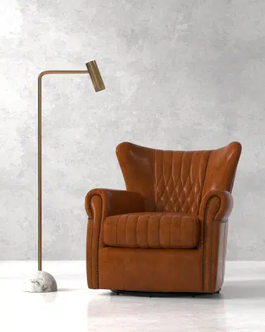 Sarreid Bugatti Leather Swivel Chair | Thumbnail 4 Sarreid Bugatti Leather Swivel Chair | Thumbnail 4