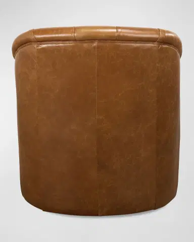 Sarreid Coolidge Leather Swivel Chair | Thumbnail 3 Sarreid Coolidge Leather Swivel Chair | Thumbnail 3