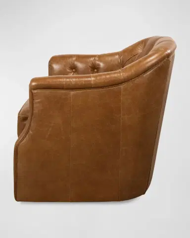 Sarreid Coolidge Leather Swivel Chair | Thumbnail 4 Sarreid Coolidge Leather Swivel Chair | Thumbnail 4