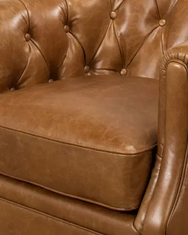 Sarreid Coolidge Leather Swivel Chair | Thumbnail 6 Sarreid Coolidge Leather Swivel Chair | Thumbnail 6